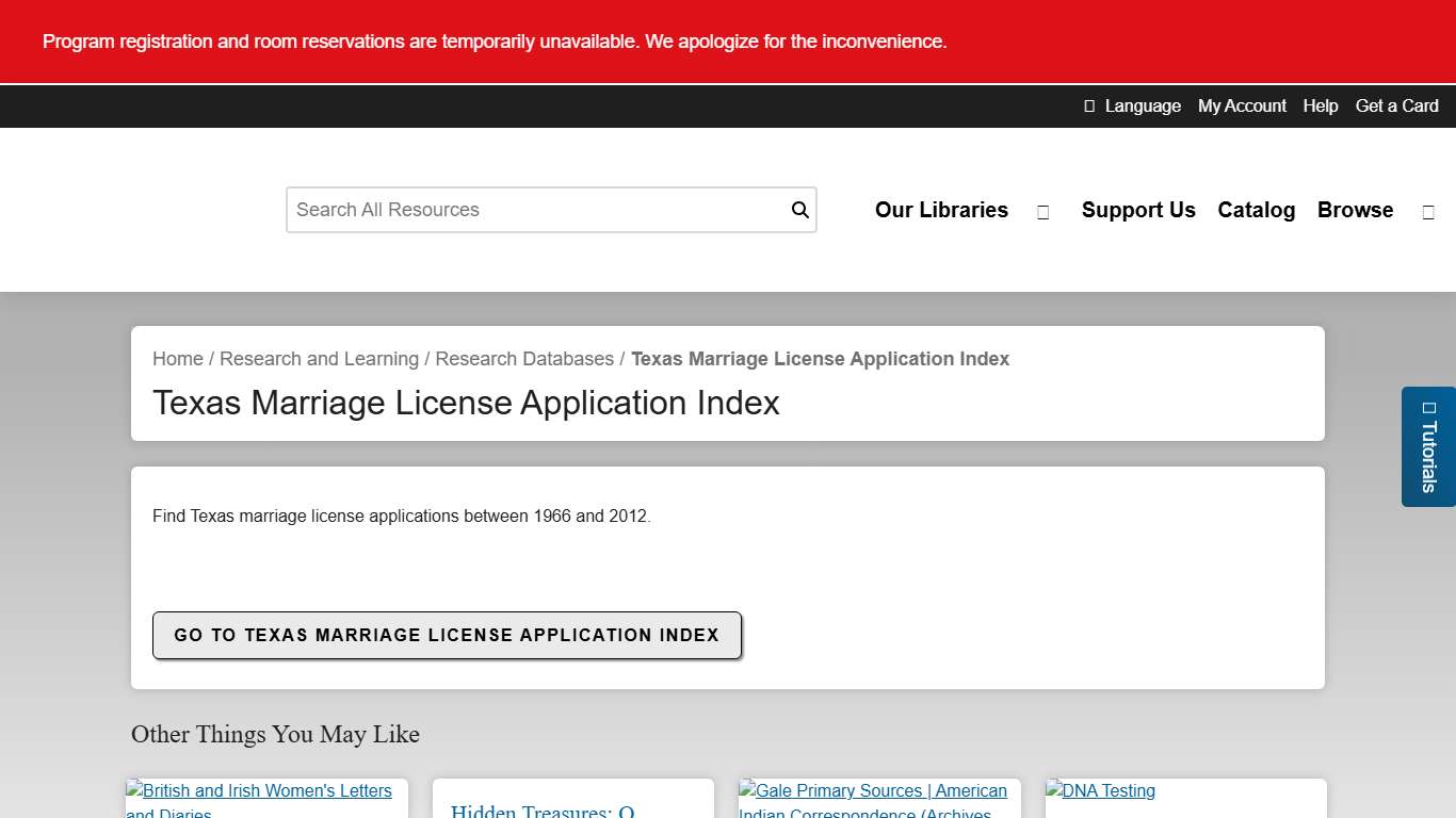 Texas Marriage License Application Index | Mid-Continent Public Library
