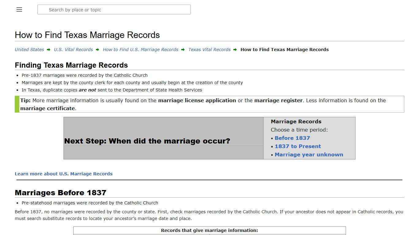 How to Find Texas Marriage Records • FamilySearch
